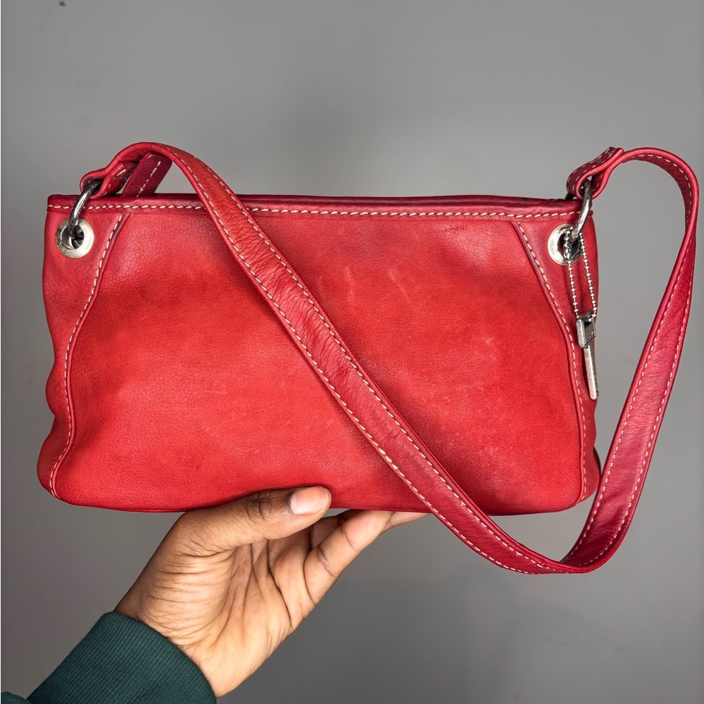 Fossil Red Leather Shoulder Bag
